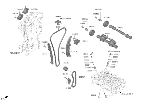 2021 Hyundai Sonata Camshaft & Valve Diagram 1