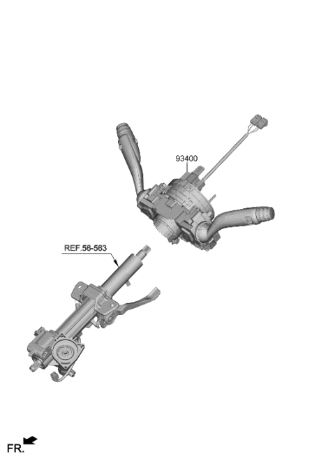 2020 Hyundai Sonata Switch Assembly-Multifunction Diagram for 934A2-L1580