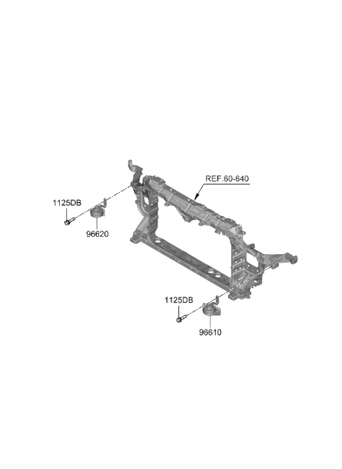 2020 Hyundai Sonata Horn Assembly-Low Pitch Diagram for 96611-L1000