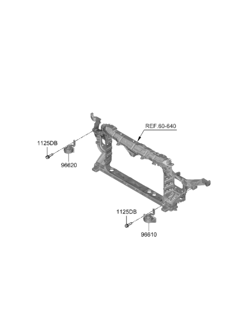 2020 Hyundai Sonata Horn Assembly-High Pitch Diagram for 96621-L1000