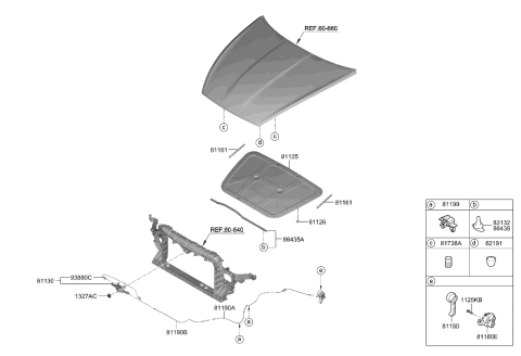 2020 Hyundai Sonata Pad-Hood Insulating Diagram for 81125-L0100