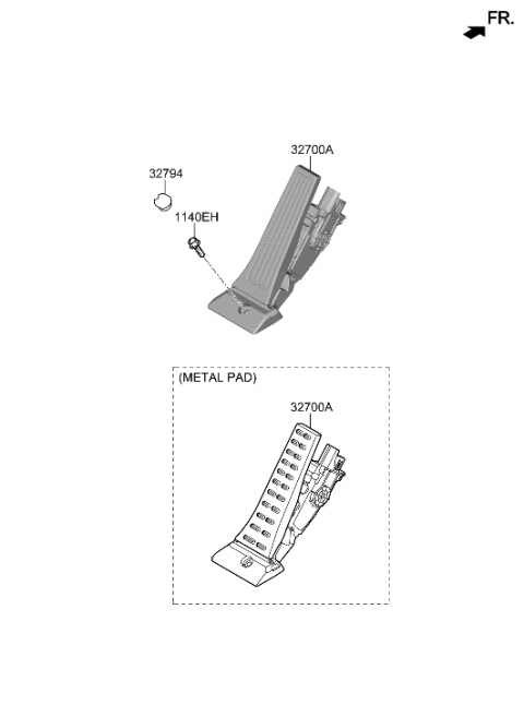 2020 Hyundai Sonata Pedal Assembly-Accelerator Diagram for 32700-L1100