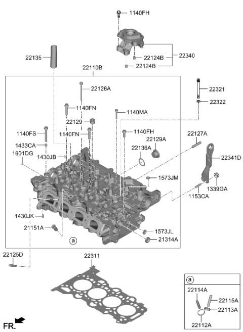 2021 Hyundai Ioniq Guide-Exhaust Valve Diagram for 22115-2M000