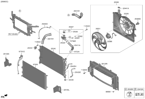 2023 Hyundai Santa Fe Condenser Assembly-Cooler Diagram for 97606-J9800