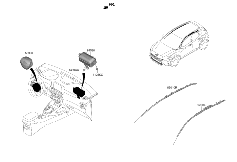 2022 Hyundai Kona Module Assembly-Steering Wheel Air Bag Diagram for 80100-J9500-TRY