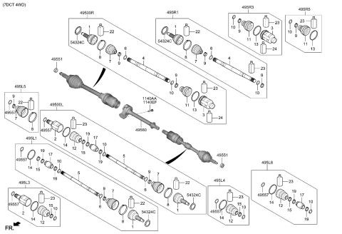 2023 Hyundai Kona Shaft Assembly-Drive,RH Diagram for 49501-J9720