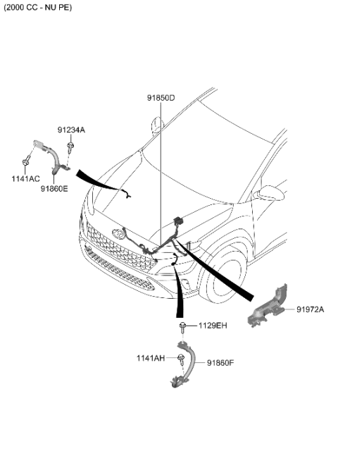 2022 Hyundai Kona WIRING ASSY-T/M GND Diagram for 91862-J9520