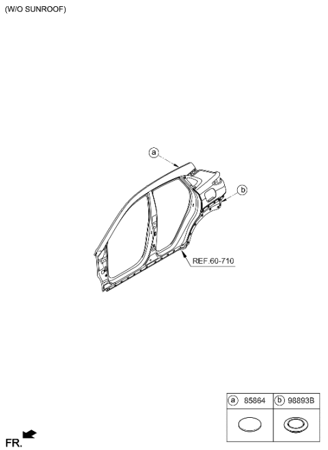 2023 Hyundai Kona Sunroof Diagram 2