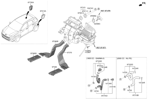 2023 Hyundai Kona Grille Assembly-Air Extractor,LH Diagram for 97510-17300