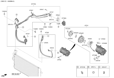 2022 Hyundai Kona Air conditioning System-Cooler Line Diagram 1