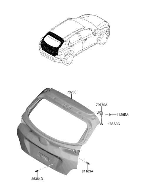 2023 Hyundai Kona Tail Gate Diagram
