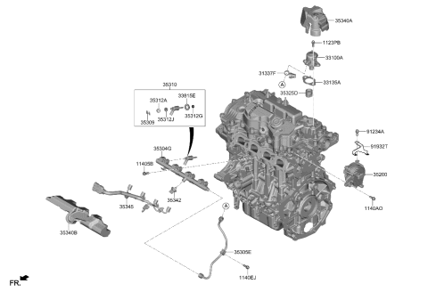 2023 Hyundai Kona Throttle Body & Injector Diagram 1