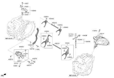 2022 Hyundai Kona Gear Shift Control-Manual Diagram