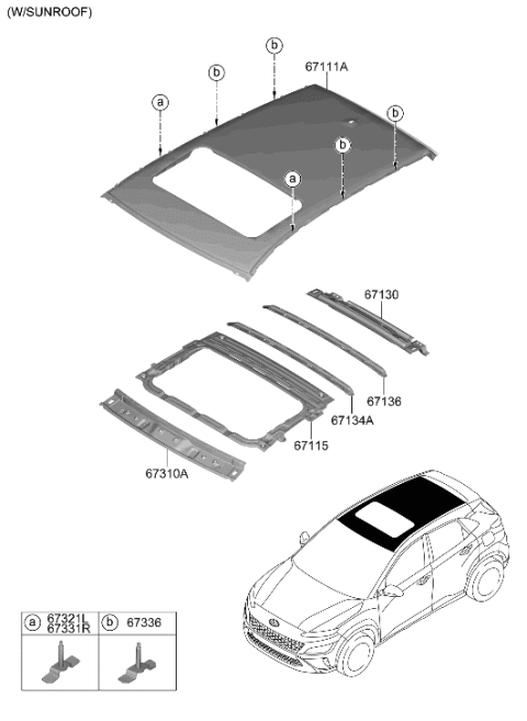 2022 Hyundai Kona Roof Panel Diagram 2