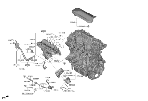 2023 Hyundai Kona TUBE ASSY-FUEL Diagram for 28913-2M550