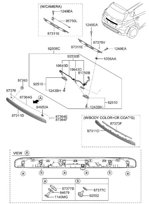 2022 Hyundai Kona Back Panel Moulding Diagram