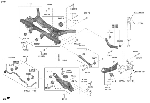 2023 Hyundai Kona Arm Assembly-Rear Upper,LH Diagram for 55120-J9500