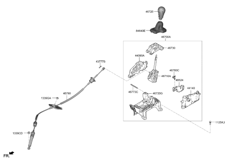 2022 Hyundai Kona Shift Lever Control (ATM) Diagram