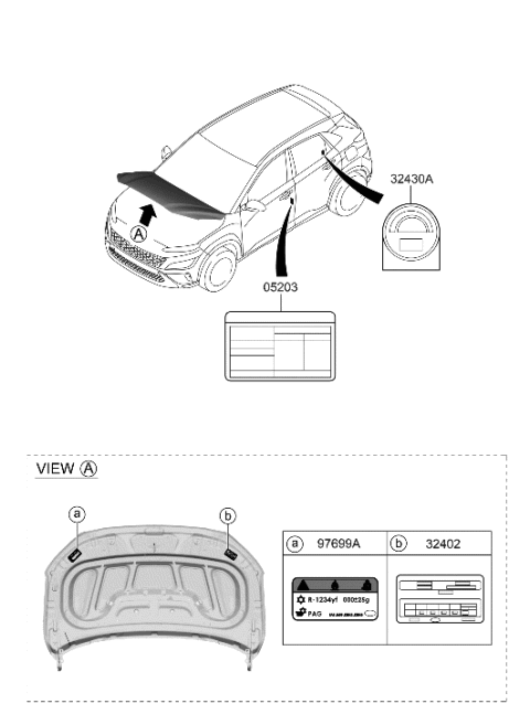 2022 Hyundai Kona Label Diagram 2