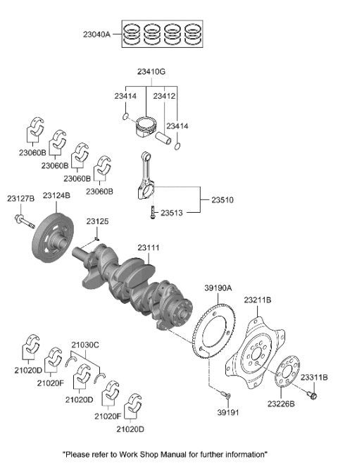 2022 Hyundai Kona Crankshaft & Piston Diagram 2