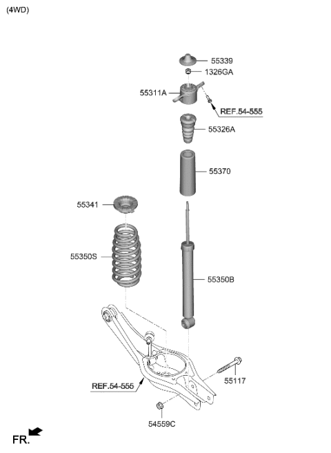 2012 Hyundai Veracruz Shock Absorber Assy-Rear Diagram for 55307-J9520