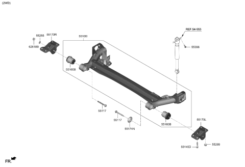 2023 Hyundai Santa Fe Torsion Axle Complete Diagram for 55100-J9000