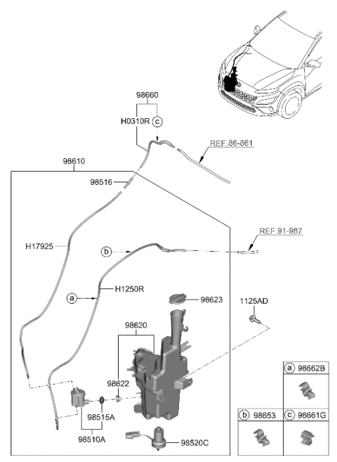 2023 Hyundai Kona Windshield Washer Diagram