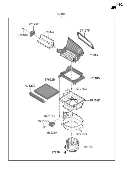 2022 Hyundai Kona Heater System-Heater & Blower Diagram 2