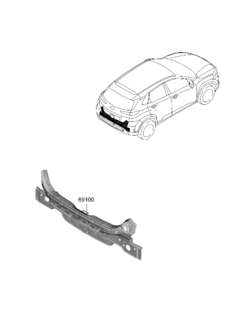 2023 Hyundai Kona Back Panel & Trunk Lid Diagram