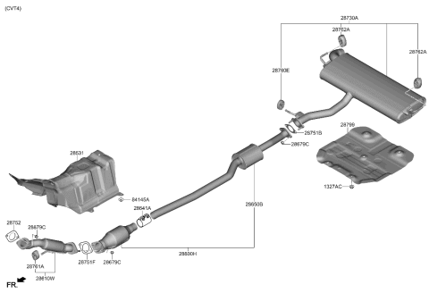 2023 Hyundai Kona Muffler & Exhaust Pipe Diagram 4