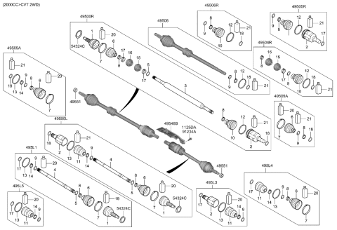 2023 Hyundai Santa Fe Heat Protector Diagram for 49548-AA100