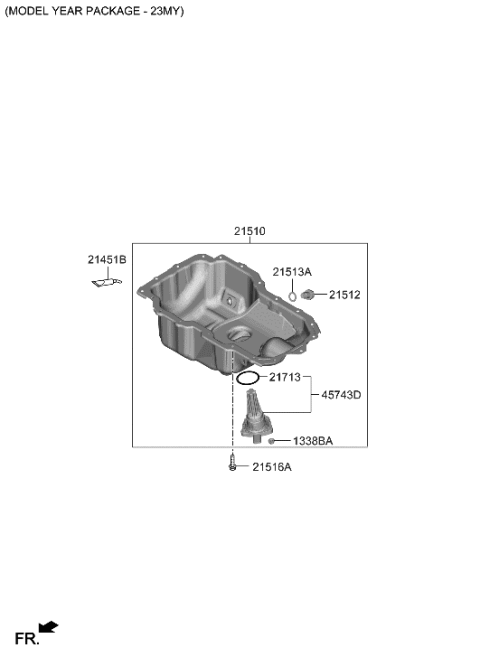 2022 Hyundai Kona Belt Cover & Oil Pan Diagram 2