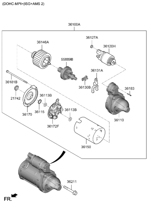 2023 Hyundai Santa Fe Switch Assembly-Starter Magnetic Diagram for 36120-2M400