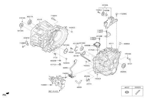 2022 Hyundai Kona Transaxle Case-Manual Diagram