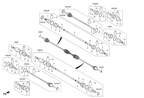 2022 Hyundai Kona Drive Shaft (Rear) Diagram