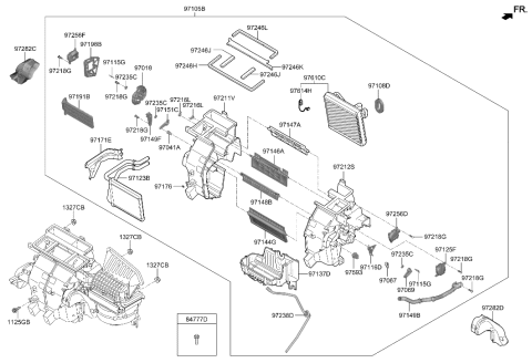 2023 Hyundai Kona Case-Heater & Evaporator,Lower Diagram for 97137-J9000