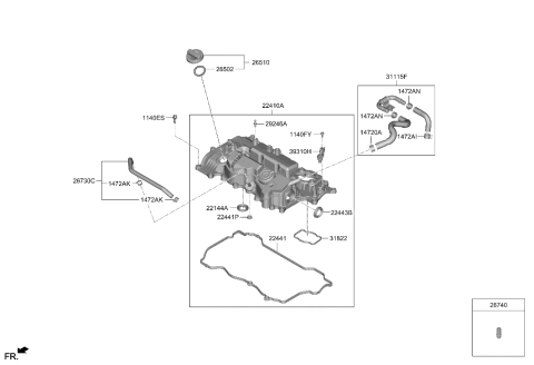 2022 Hyundai Kona Rocker Cover Diagram 1