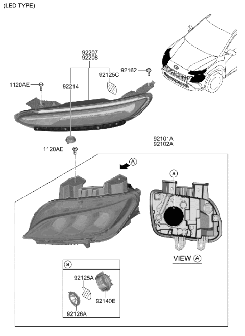 2022 Hyundai Kona Head Lamp Diagram 2