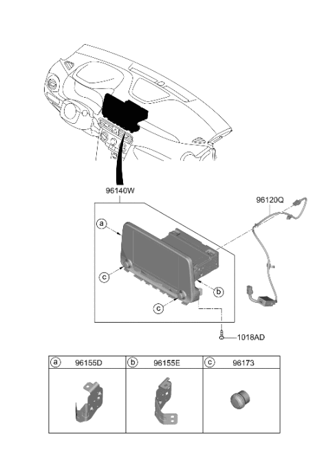 2023 Hyundai Kona AUDIO ASSY Diagram for 96160-J9650-NVC