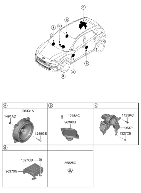 2022 Hyundai Kona Speaker Diagram