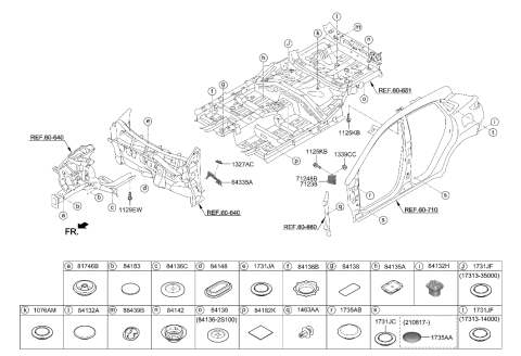 2023 Hyundai Kona Isolation Pad & Plug Diagram 1