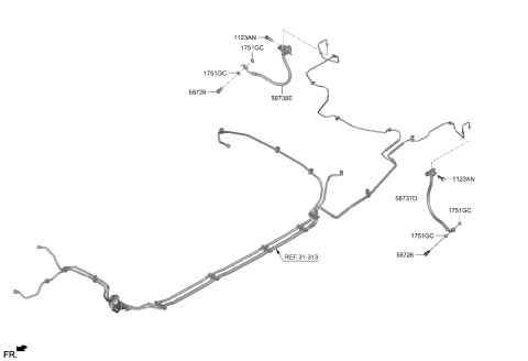 2023 Hyundai Santa Fe Hose-Brake Rear,LH Diagram for 58737-J9200