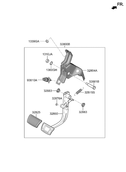 2022 Hyundai Kona Brake & Clutch Pedal Diagram