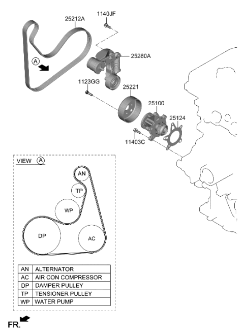 2023 Hyundai Kona Coolant Pump Diagram 1