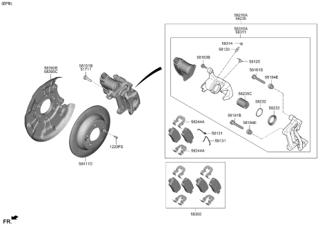 2022 Hyundai Kona Rear Wheel Brake Diagram 1