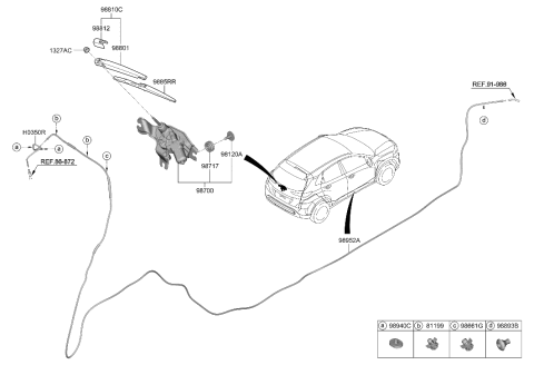 2023 Hyundai Kona Rear Wiper & Washer Diagram