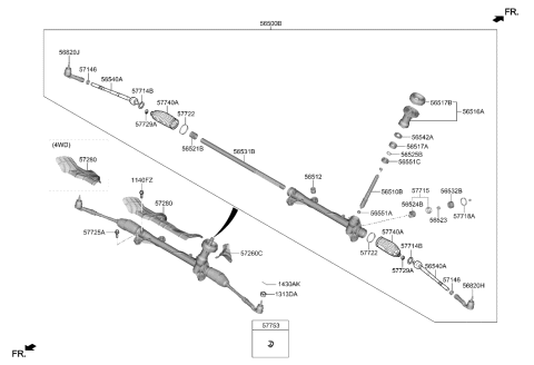 2023 Hyundai Kona Power Steering Gear Box Diagram