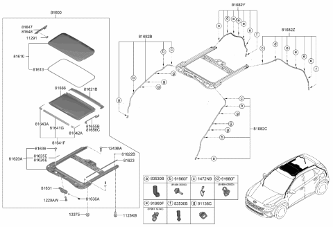 2022 Hyundai Kona Sunroof Diagram 1