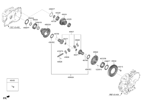 2023 Hyundai Santa Fe Cup-Differential Case Diagram for 45822-3B650