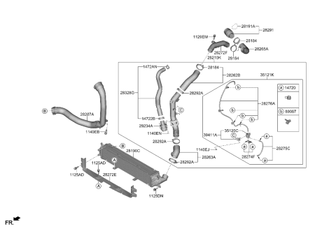 2022 Hyundai Kona Turbocharger & Intercooler Diagram